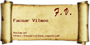 Facsar Vilmos névjegykártya